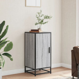 Berkfield Sideboard Grey Sonoma 35.5X35X76 Cm Engineered Wood And Metal - thumbnail 3