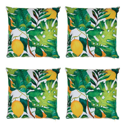 icon Indoor And Outdoor Waterproof Filled Cushion Set Of 4 Lemon Leaf - image 1
