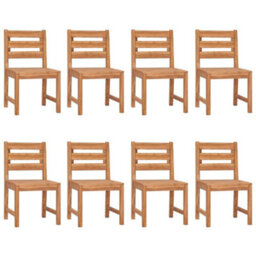 Berkfield Garden Chairs 8 Pcs Solid Wood Teak - thumbnail 2