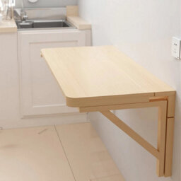 60X40Cm Folding Wall Desk Drop Leaf Table Laptop Dining Writing Desk Floating Wood Shelf - thumbnail 6