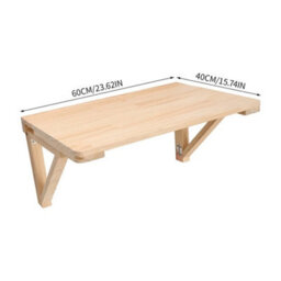 60X40Cm Folding Wall Desk Drop Leaf Table Laptop Dining Writing Desk Floating Wood Shelf - thumbnail 2