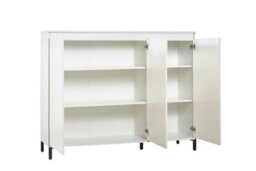 FurniComp LTD Furnicomp Cancun 3 Door 138Cm White Gloss And Anthracite Highboard/tall Sideboard - thumbnail 8
