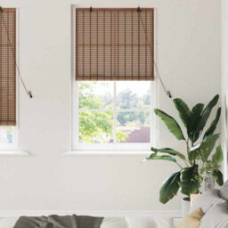 Berkfield Window Blind With Curtains Manual Brown 100 X 220 Cm Bamboo - thumbnail 1