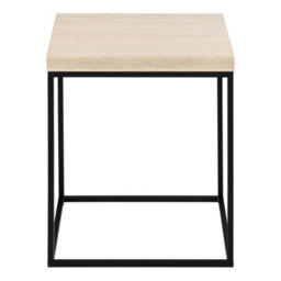 Wyld Haus Hazelmere Travertine Coffee Table Black Metal Legs - thumbnail 3