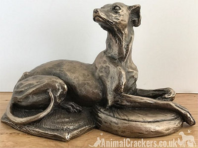 Animal Crackers Whippet Dog Figurine In Solid Cold Cast Bronze Designed By Harriet Glen - image 1