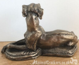 Animal Crackers Whippet Dog Figurine In Solid Cold Cast Bronze Designed By Harriet Glen - thumbnail 3