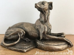 Animal Crackers Whippet Dog Figurine In Solid Cold Cast Bronze Designed By Harriet Glen - thumbnail 1