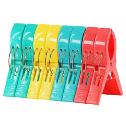Geezy Towel Clips Colourful Pegs For Beach Laundry Clothes Lounger Clamps 8Pcs - thumbnail 1