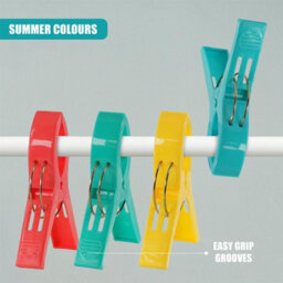 Geezy Towel Clips Colourful Pegs For Beach Laundry Clothes Lounger Clamps 8Pcs - thumbnail 2