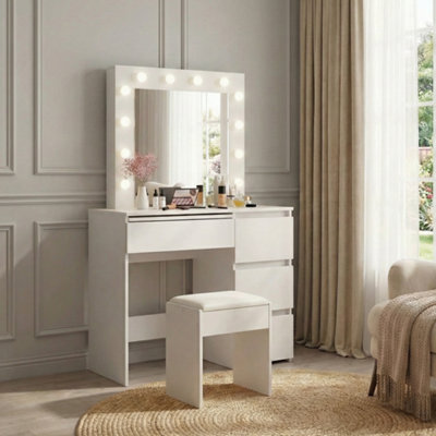 Levede Dressing Table Vanity Set Stool Makeup Leds Mirror Jewellery Organizer - image 1