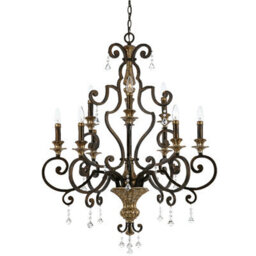 Elegant 9 Bulb Heirloom Chandelier Pendant Ceiling Light With Led E14 60W Bulbs - thumbnail 1