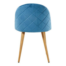Life Interiors Set Of 4 Blue Lucia Ergonomic Velvet Dining Chairs With Wooden Legs, Modern Upholstered Accent Chair - thumbnail 5