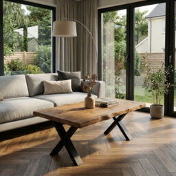 L120Xw60Xh45 Rita Straight Edge Solid Wood Coffee Table With Metal X Legs - thumbnail 8