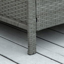 Wyld Haus Reha Rattan Light Grey 3-Piece Garden Bistro Set - 2 Cushioned Armchairs And 2-Tier Tempered Glass Table - thumbnail 9