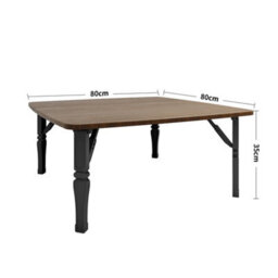 Living And Home Outdoor Square Black Mdf Wooden Tabletop Folding Table Foldable Table With Plastic Leg 800X800 mm - thumbnail 6