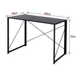 House Of Home Multifunction Folding Desk Portable Compact Computer Table In Black 100Cm - thumbnail 2
