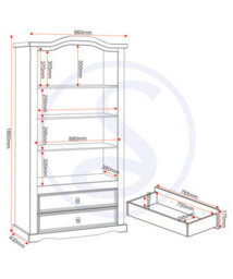 Seconique Corona 2 Door 2 Drawer Glass Display Unit Distressed Waxed Pine  Glass - thumbnail 9
