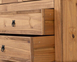 Seconique Corona 2 Door 2 Drawer Glass Display Unit Distressed Waxed Pine  Glass - thumbnail 7