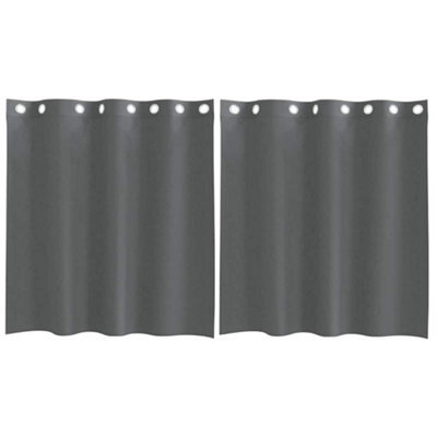 Berkfield Durable Voile Curtains With Grommets 2 Pcs Dark Grey 140X140 Cm
