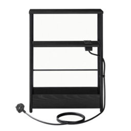 Ledrem Side Table With Charging Station, 3-Tier Narrow End Table, Magazine Rack, For Living Room, Bedroom, Study, Black - thumbnail 1