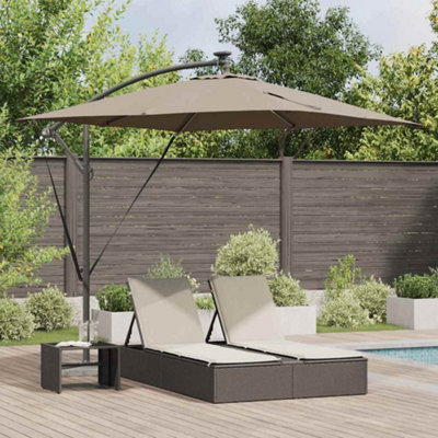 Berkfield Cantilever Banana Parasol Taupe 249 X 249 X 250 Cm - image 1