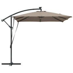 Berkfield Cantilever Banana Parasol Taupe 249 X 249 X 250 Cm - thumbnail 6