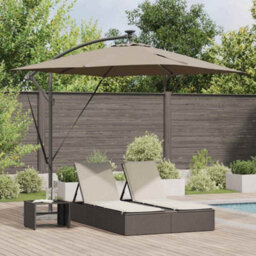 Berkfield Cantilever Banana Parasol Taupe 249 X 249 X 250 Cm - thumbnail 1