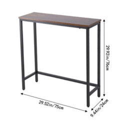 Single-Tier Narrow Console Side Table Hallway Entryway Table Metal Frame - thumbnail 2