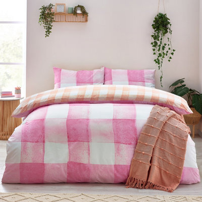 Furn. Whitstable Super King Duvet Cover Set, Cotton, Polyester, Prism Pink - image 1