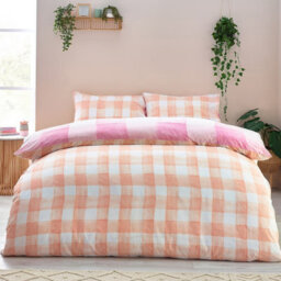 Furn. Whitstable Super King Duvet Cover Set, Cotton, Polyester, Prism Pink - thumbnail 2