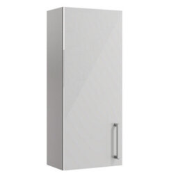 Ennis Gloss Light Grey Bathroom Single Wall Cabinet (H)72Cm (W)29.5Cm - thumbnail 1