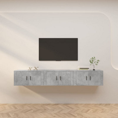 Berkfield Wall-Mounted Tv Cabinets 3 Pcs Concrete Grey 80X34.5X40 Cm - image 1