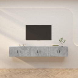 Berkfield Wall-Mounted Tv Cabinets 3 Pcs Concrete Grey 80X34.5X40 Cm - thumbnail 1