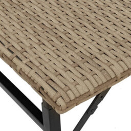 Berkfield 5 Piece Garden Dining Set Foldable Beige Poly Rattan - thumbnail 9