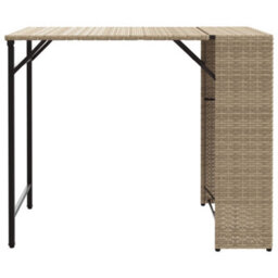 Berkfield 5 Piece Garden Dining Set Foldable Beige Poly Rattan - thumbnail 5