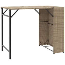 Berkfield 5 Piece Garden Dining Set Foldable Beige Poly Rattan - thumbnail 4