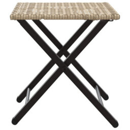 Berkfield 5 Piece Garden Dining Set Foldable Beige Poly Rattan - thumbnail 7