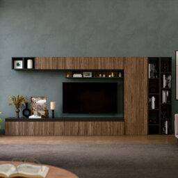 Decorotika Chantilly  Moduler Modern Tv Unit Wall Mount Customizable Layout Black Alina