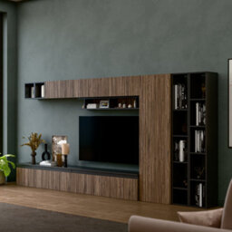 Decorotika Chantilly  Moduler Modern Tv Unit Wall Mount Customizable Layout Black Alina - thumbnail 2