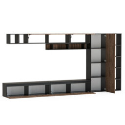 Decorotika Chantilly  Moduler Modern Tv Unit Wall Mount Customizable Layout Black Alina - thumbnail 5