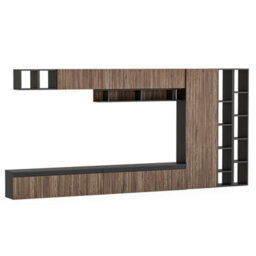 Decorotika Chantilly  Moduler Modern Tv Unit Wall Mount Customizable Layout Black Alina - thumbnail 4