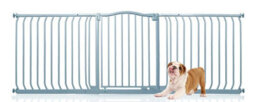 Bettacare Curved Top Dog Gate, 197Cm - 206Cm, Matt Grey, Pressure Fit Pet Gate For Dog And Puppy, Pet And Dog Barrier - thumbnail 1