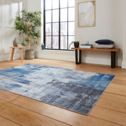 Blue Modern Easy To Clean Abstract Rug For Living Room, Bedroom - 120Cm X 170Cm - thumbnail 2