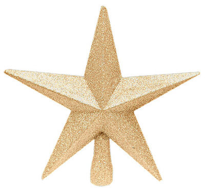 Premier Decorations Limited Premier - Champagne Gold Tree Top Star, Glitter Finish, 20Cm - image 1
