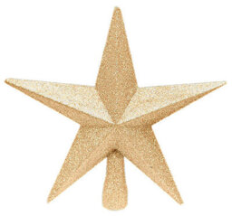 Premier Decorations Limited Premier - Champagne Gold Tree Top Star, Glitter Finish, 20Cm
