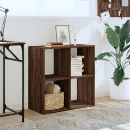 Walplus Bookcase Brown Oak 68.5X32X68.5 Cm Engineered Wood - thumbnail 3
