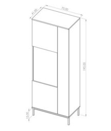 Arte Querty 07 Tall Display Cabinet In White Matt - Elegantly Showcase Your Treasures - W700mm X H1900mm X D410mm - thumbnail 2