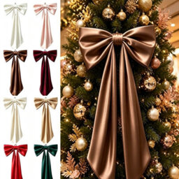 Amorly 48In Oversized Giant Coffee Bow, Gothic Hanging Decor For Halloween, Mantel,entryway,wall,christmas Tree Topper & Party Decoration - thumbnail 7