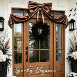 Amorly 48In Oversized Giant Coffee Bow, Gothic Hanging Decor For Halloween, Mantel,entryway,wall,christmas Tree Topper & Party Decoration - thumbnail 4