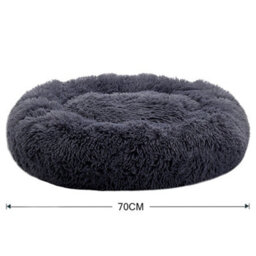 Living And Home Dark Grey Calming Round Donut Plush Dog Cuddler Bed 70Cm Dia X 20Cm H - thumbnail 5